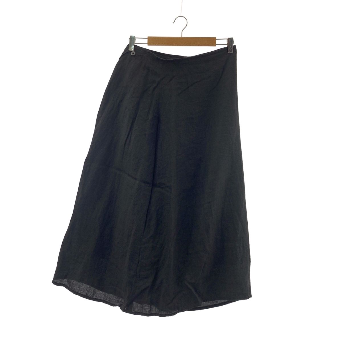ゴーシュ 2025 SS 66 1 リネン ロングスカート 2 ブラック レディース