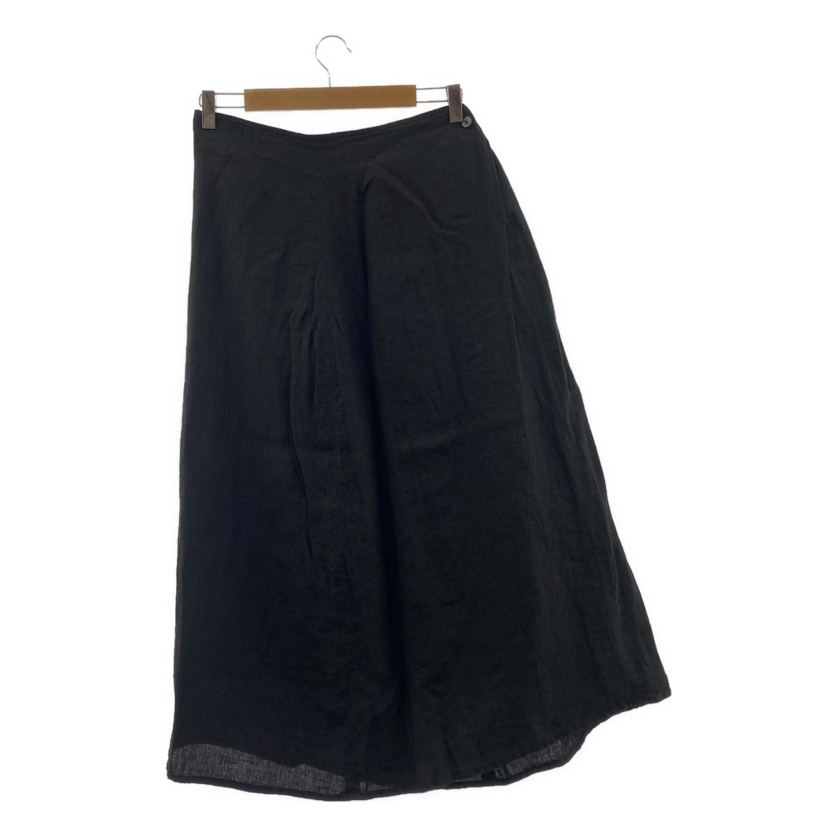 ゴーシュ 2025 SS 66 1 リネン ロングスカート 2 ブラック レディース 季節感 抜け感
