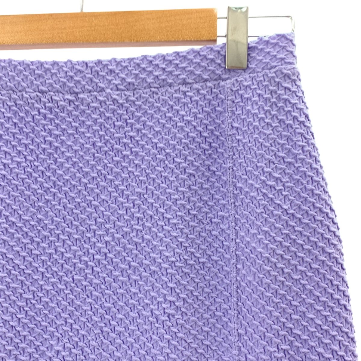 Mame Kurogouchi マメクロゴウチ 2025 SS Shirring Jersey Jacquard Flare Skirt シャーリング ジャガードスカート 3 パープル レディース