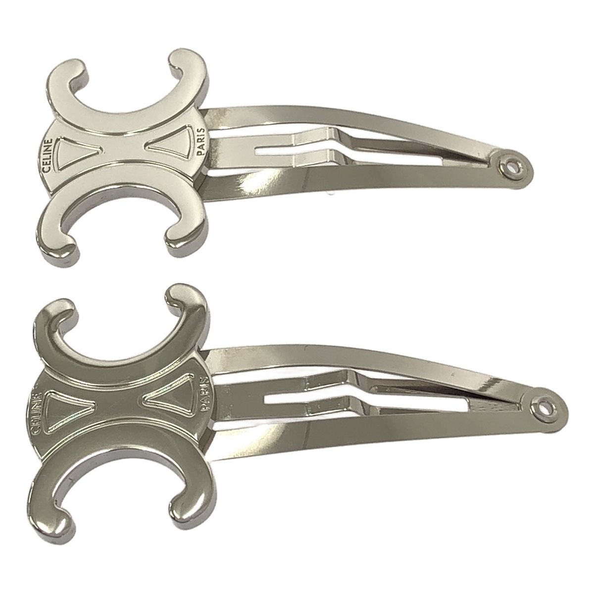 美品】 CELINE / セリーヌ | トリオンフ スナップ ヘアクリップ 2本