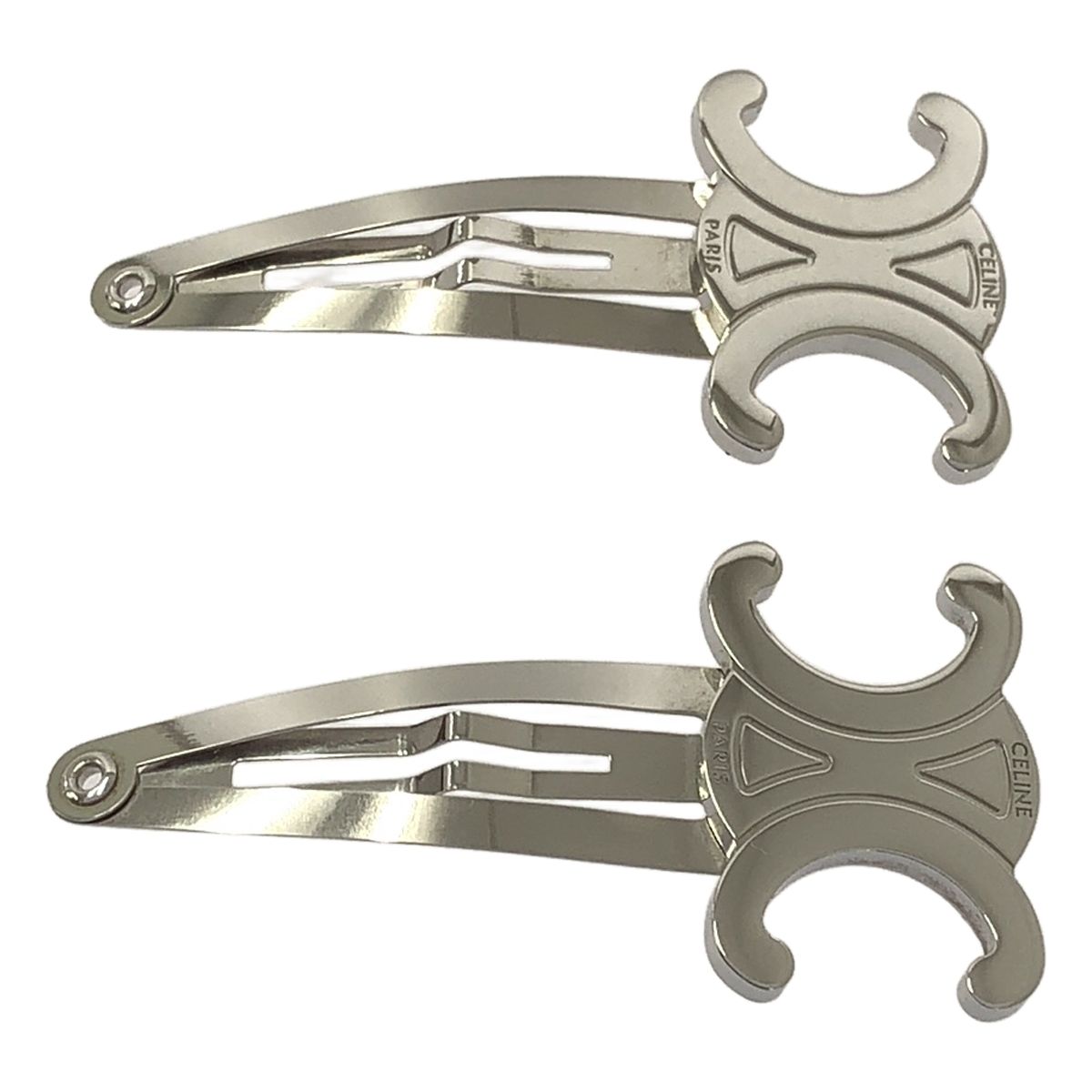 美品】 CELINE / セリーヌ | トリオンフ スナップ ヘアクリップ 2本