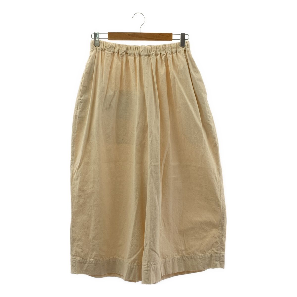 ゴーシュ コットン オックス 8分丈 イージー ワイドパンツ M ベージュ レディース
