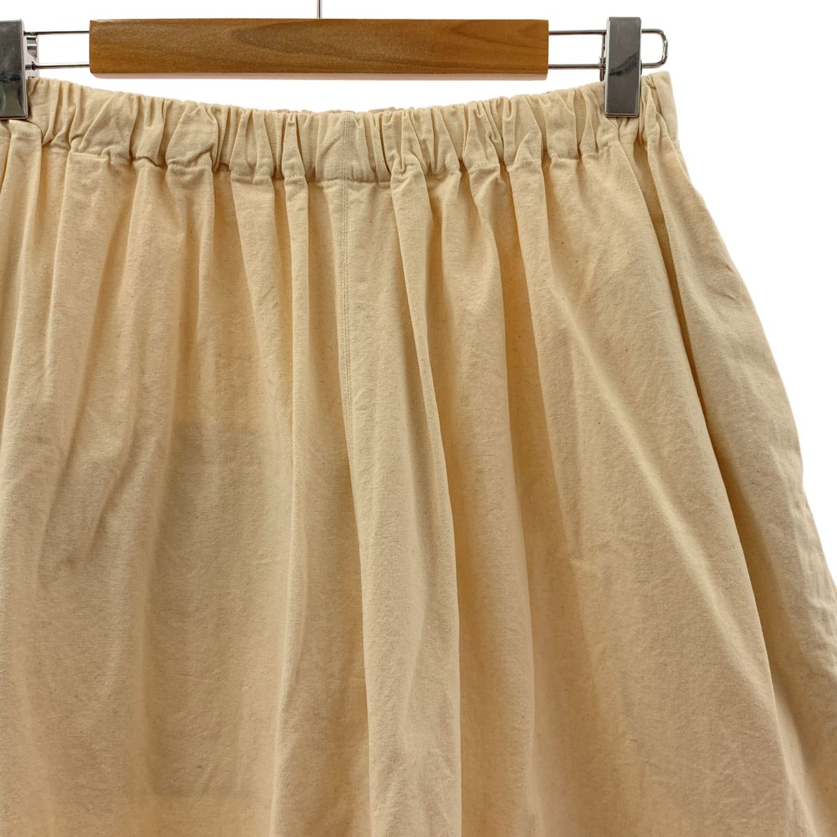 ゴーシュ コットン オックス 8分丈 イージー ワイドパンツ M ベージュ レディース