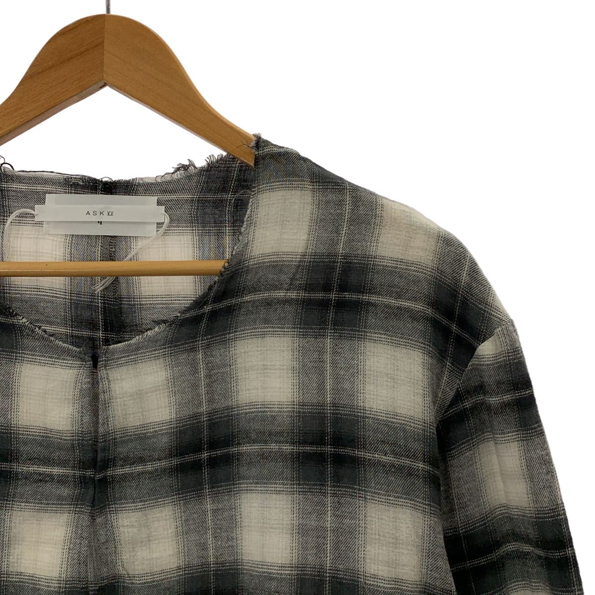 ASKYY | アスキー オンブレチェック スキッパーシャツ 3 ホワイト|ブラック|グレー メンズ