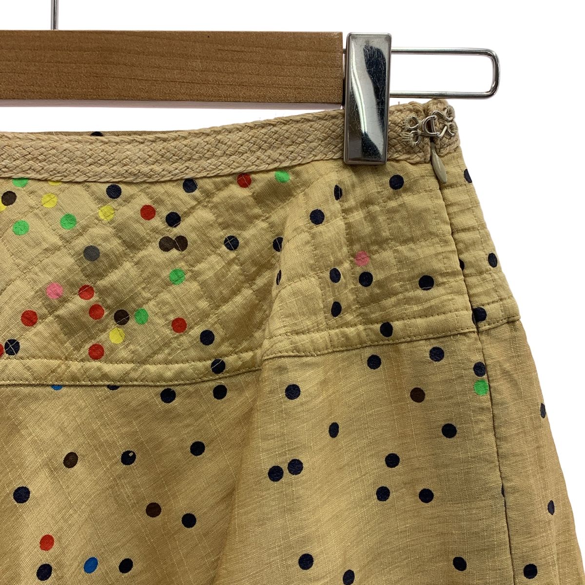 mina perhonen ミナペルホネン birth イラクサ レーヨン混 ドット スカート F ベージュ レディース