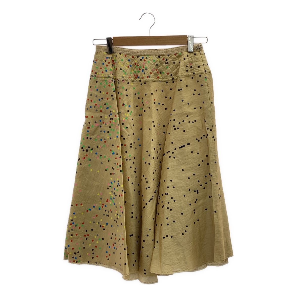 mina perhonen ミナペルホネン birth イラクサ レーヨン混 ドット スカート F ベージュ レディース