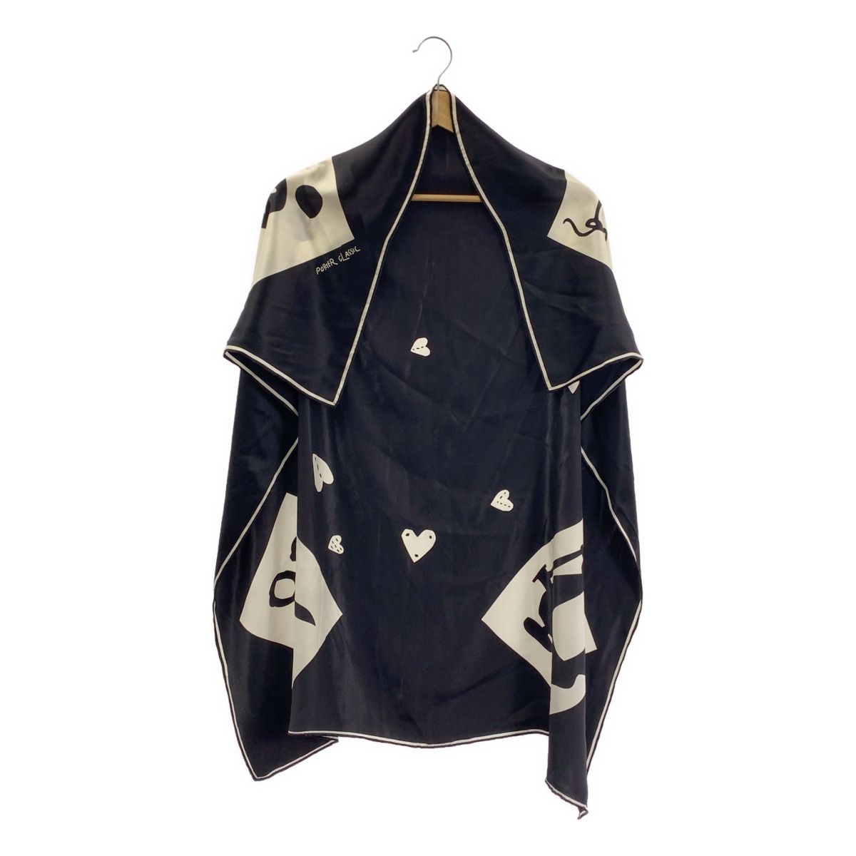 【美品】  PORTER CLASSIC / ポータークラシック | お針子マフィア 総柄 シルク スカーフ | ブラック 美品】 PORTER CLASSIC / ポータークラシック | お針子マフィア 総柄