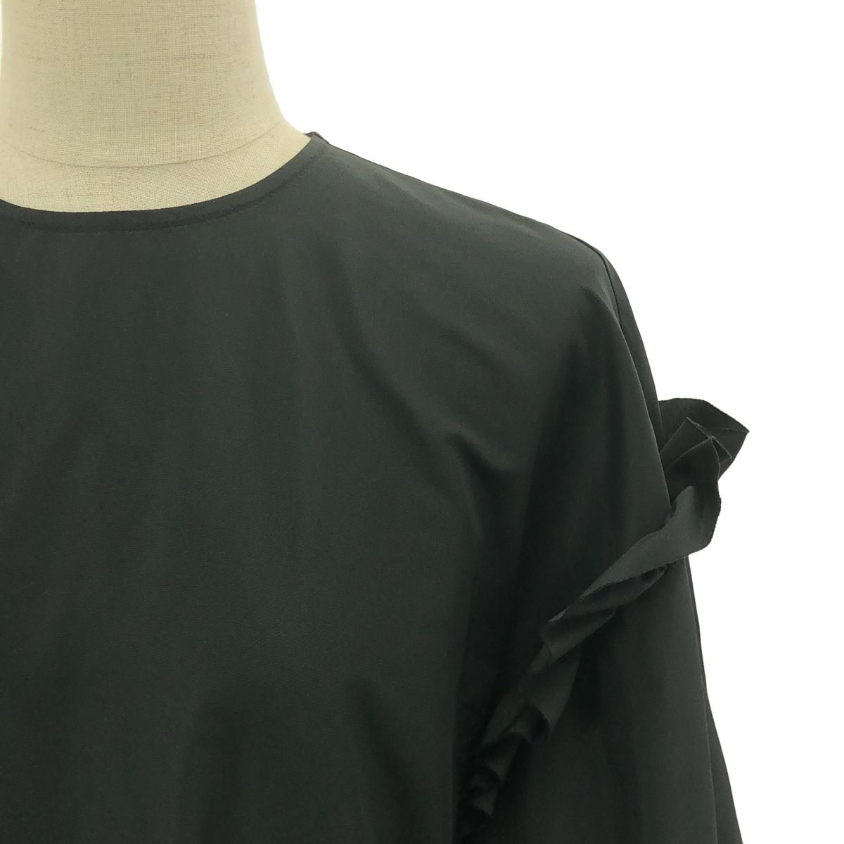 noir kei ninomiya ノワールケイニノミヤ 2025 AW ポリエステル 立体 ギャザー ボリューム ドレス ワンピース S ブラック レディース