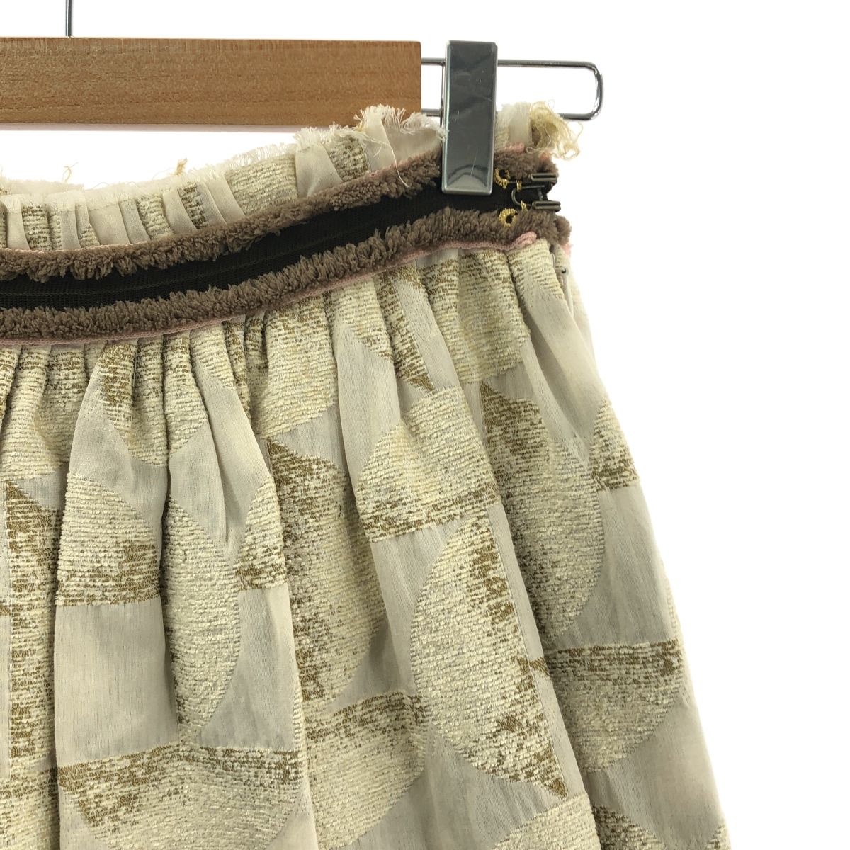 mina perhonen ミナペルホネン sun bird レーヨン コットン ジャガード スカート F アイボリー レディース