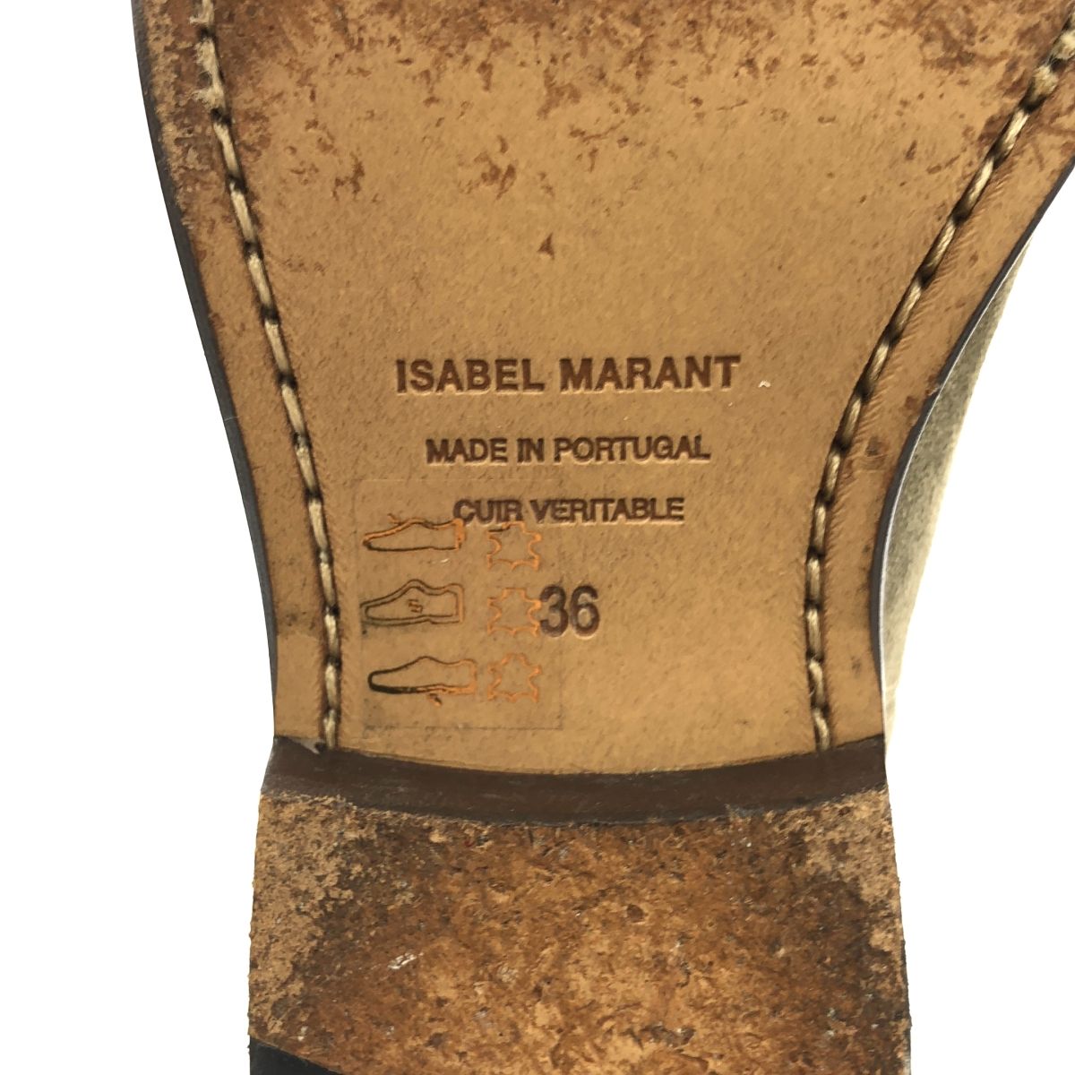  ISABEL MARANT | イザベルマラン レザー ウエスタン ブーツ 36 カーキ レディース その他 靴