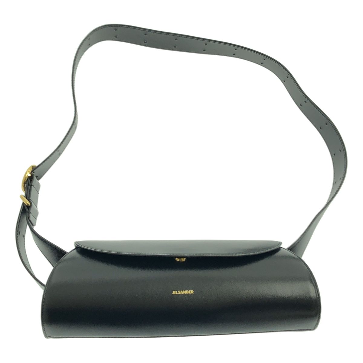 JIL SANDER ジルサンダー Cannolo カンノーロ レザー ロゴ ショルダーバッグ ブラック レディース