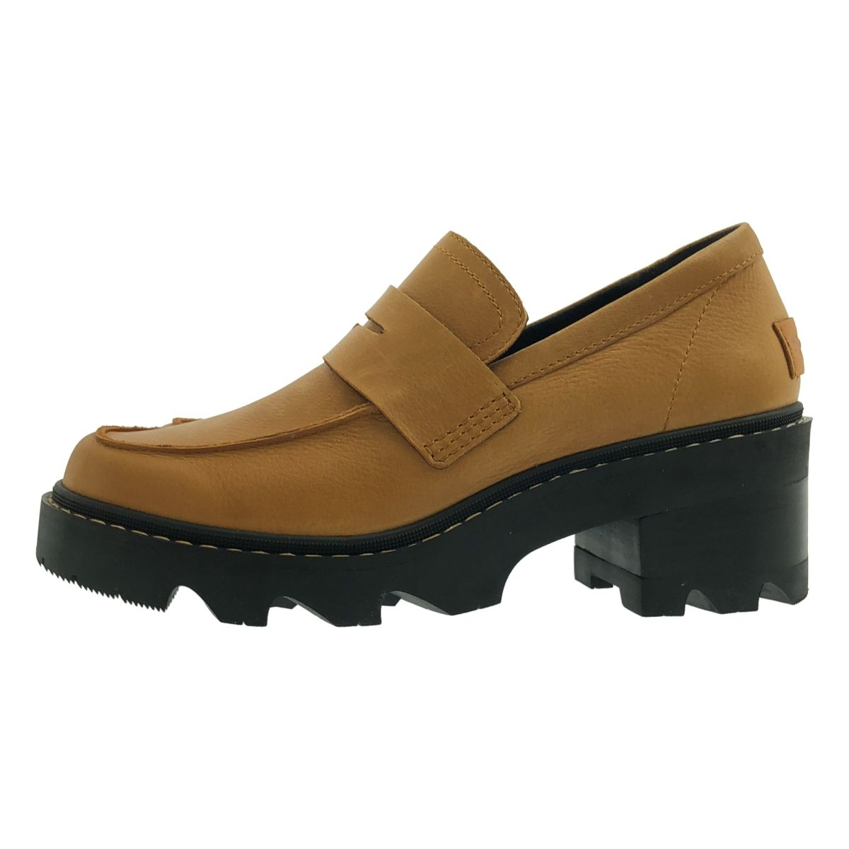 SOREL ソレル レザー ロゴ プラットフォーム ローファー 革靴 25.5 ブラウン レディース