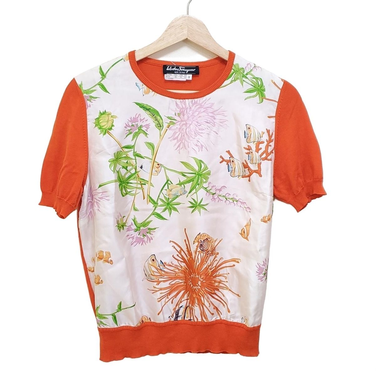 サルバトーレフェラガモ 半袖カットソー サイズM レディース美品 白