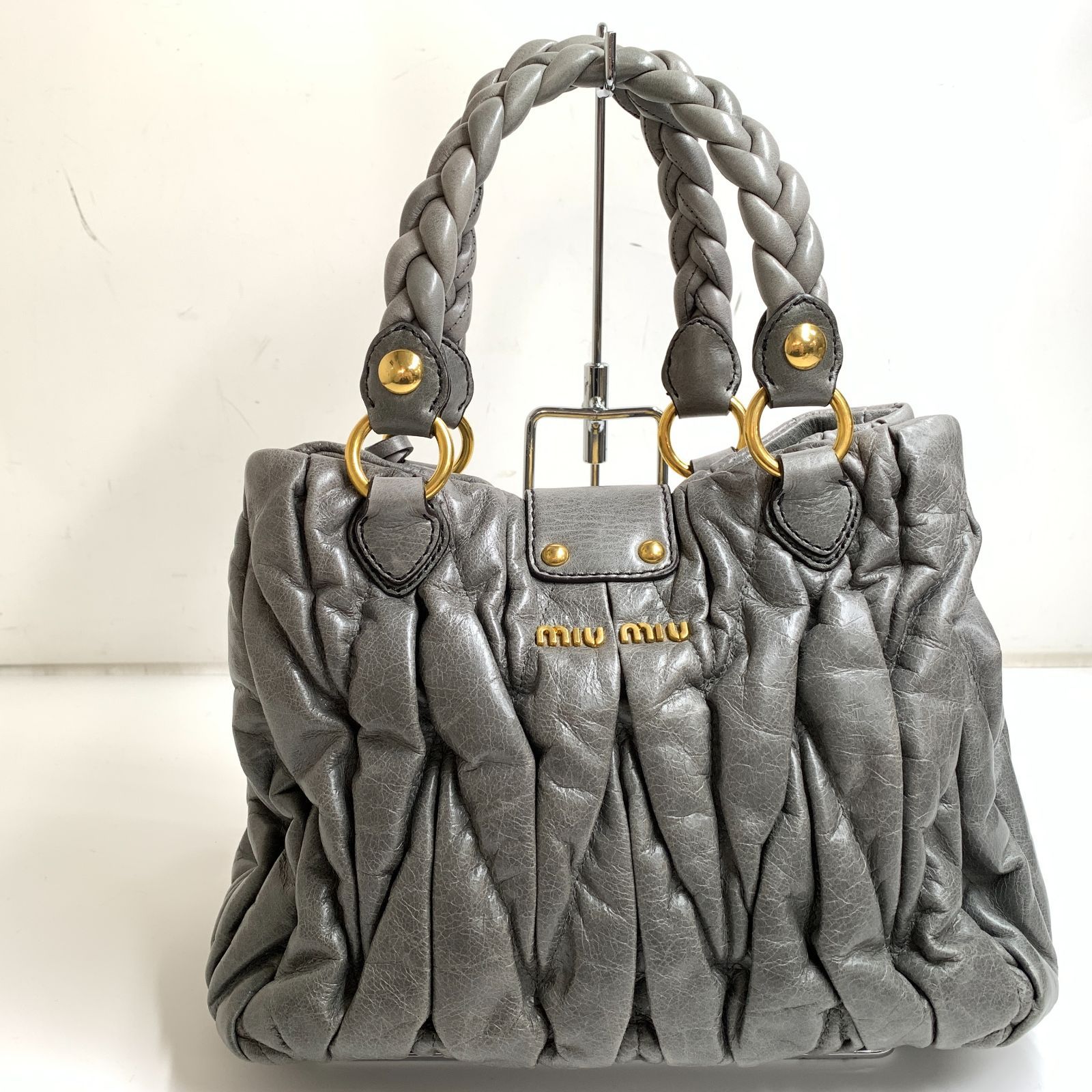 f001 L miumiu ミュウミュウ マテラッセ 2way ハンドバッグ ショルダー 