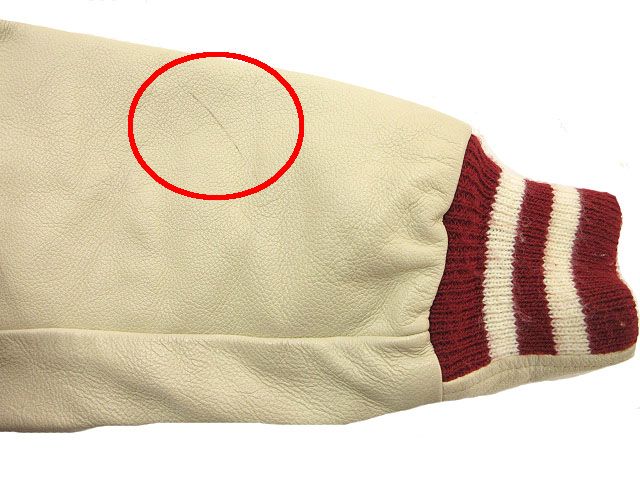 ゴールデンベア GOLDEN BEAR スタジャン 袖レザー 切替 USA製 M レッド