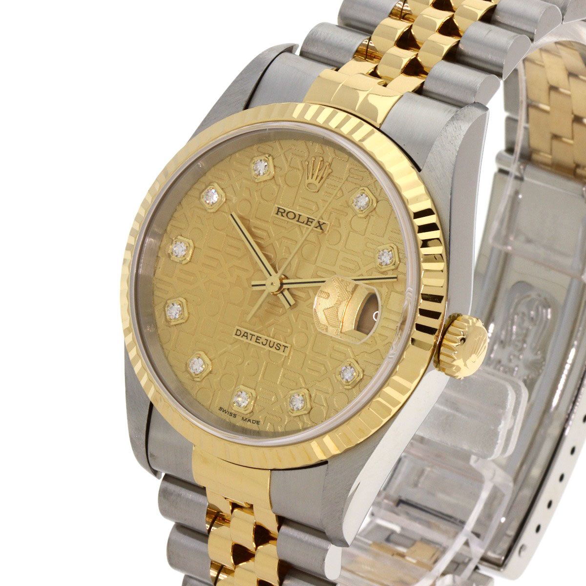 ROLEX ロレックス 16233G デイトジャスト 10P ダイヤモンド 腕時計 SS