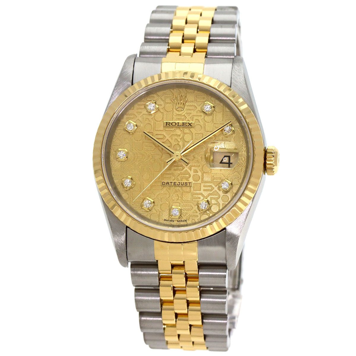 ROLEX ロレックス 16233G デイトジャスト 10P ダイヤモンド 腕時計 SS