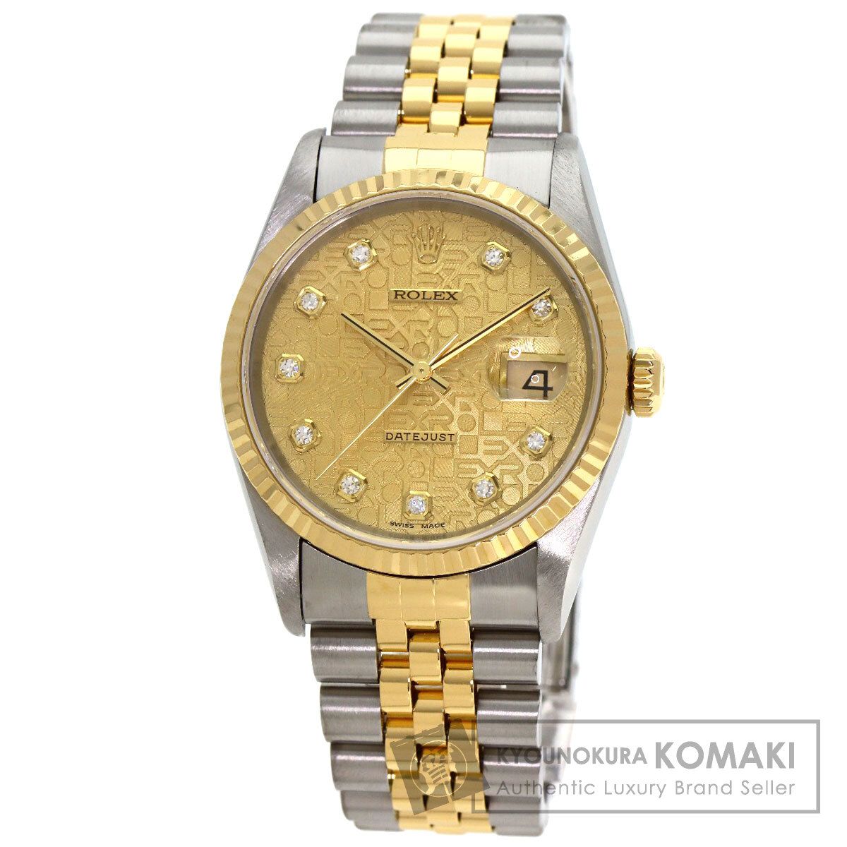 ROLEX ロレックス 16233G デイトジャスト 10P ダイヤモンド 腕時計 SS