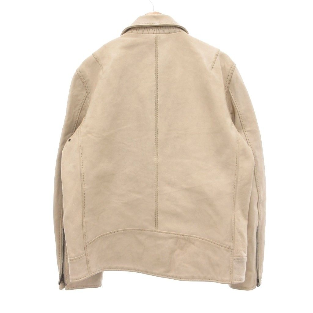 アヴィレックス AVIREX 22 AW AGED LEATHER エイジド レザー ダブル ライダース ジャケット ユーズド加工 2 XL エクリュ |UO