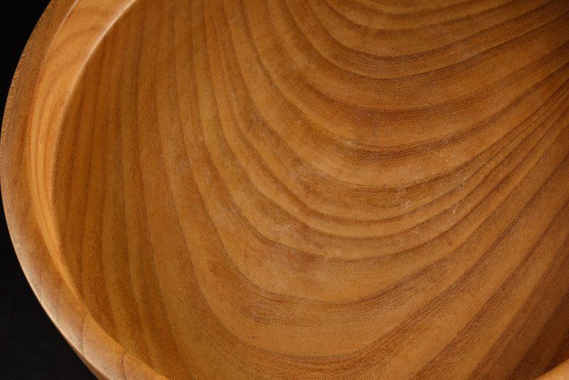  蔵A 2324 d 民藝 本欅刳り貫き盆 丸盆 34 5ｃｍ 鳥取民芸 その他 木工 竹工芸