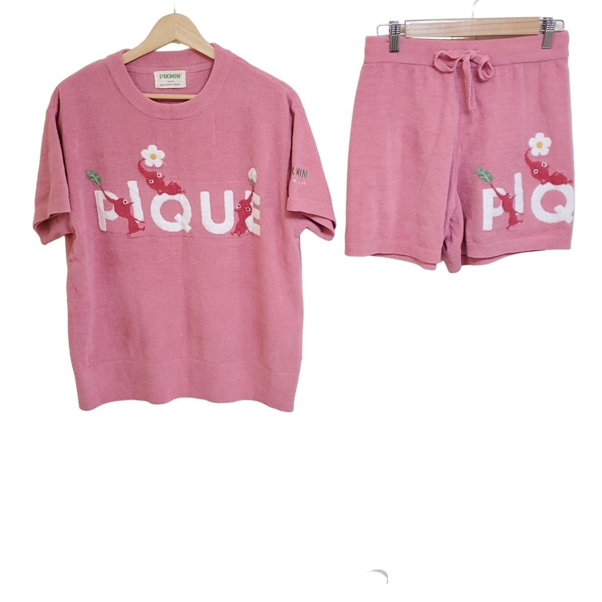 gelato pique ジェラートピケ レディースパンツセットアップ レディース ピンク 白 マルチ pikmin ウエストゴム