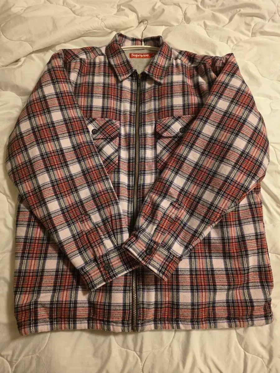 25 fw Supreme サーマル LINE IN ジップアップ フランネル シャツ ジャケット L
