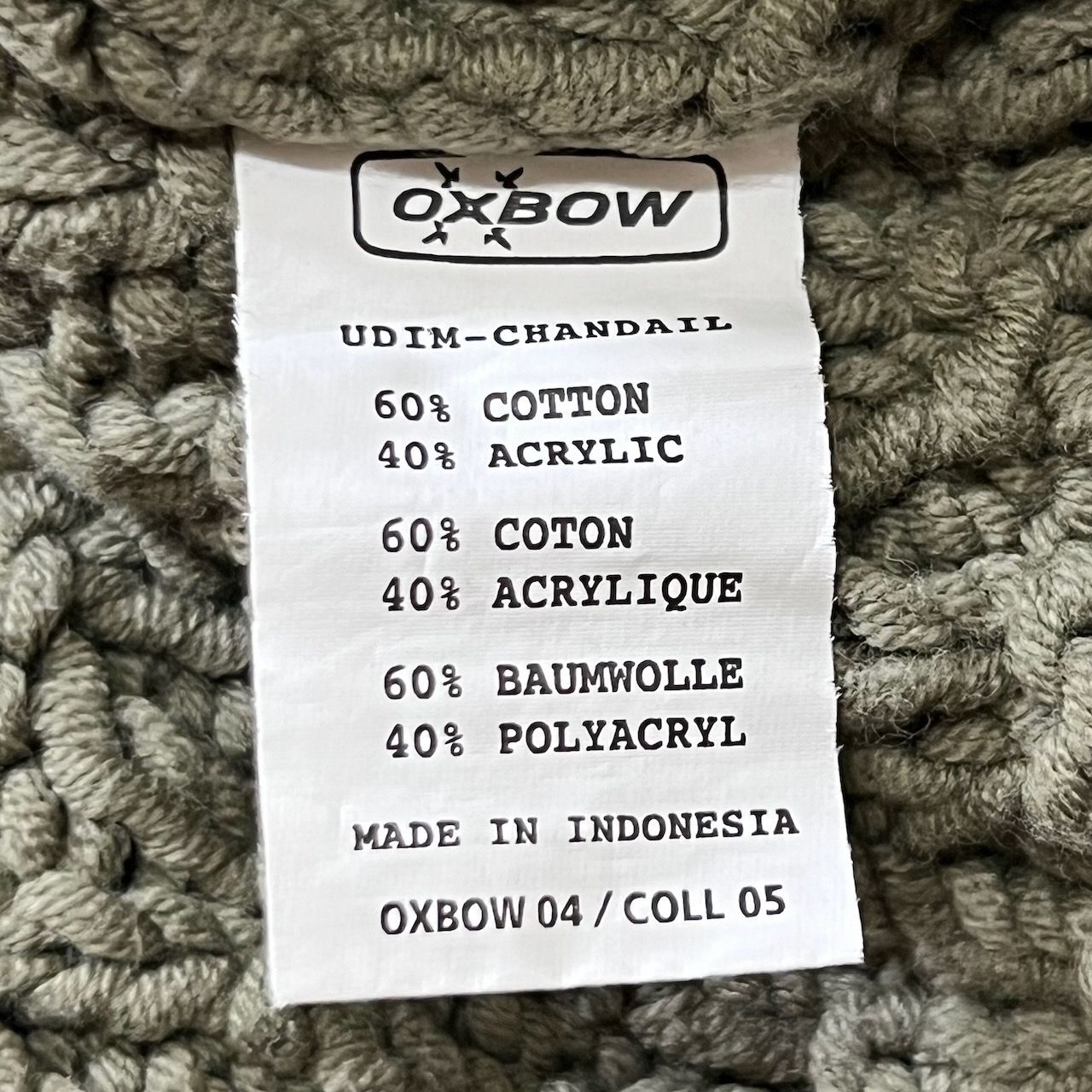 OXBOW コットン アクリル ラグラン タートルネック ニット セーター 