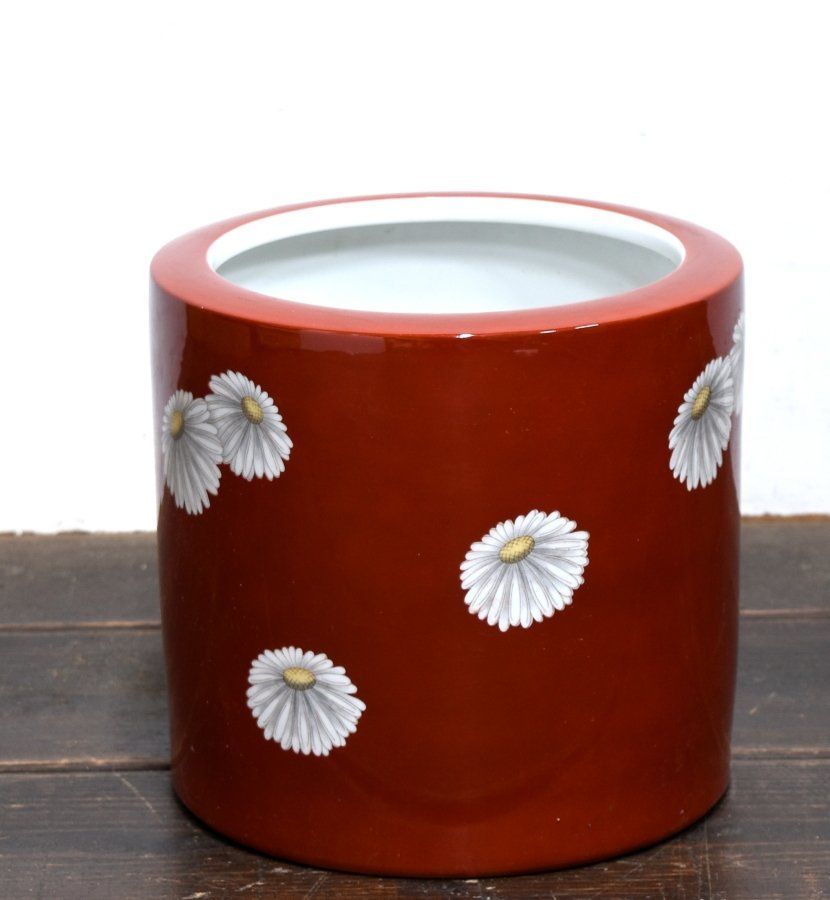 蔵C 9842 a 日陶 ノリタケ 白菊 火鉢