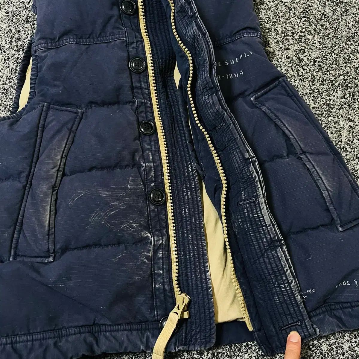 デニムアンドサプライ ダウン ベスト ネイビー