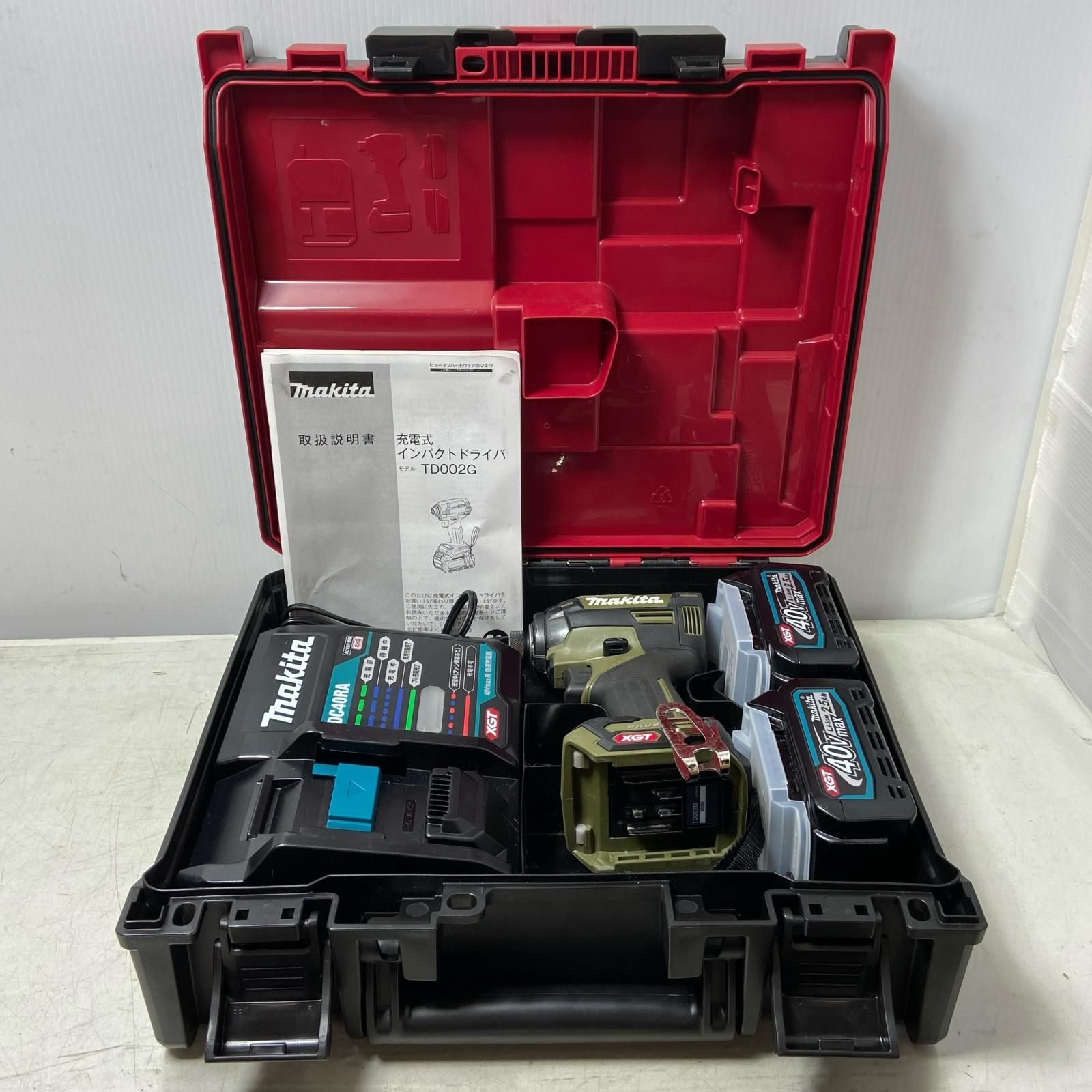 ΦΦMAKITA マキタ フルセット バッテリBL 充電器DC 40 RA ケース付 V 充電式インパクトドライバ オリーブ