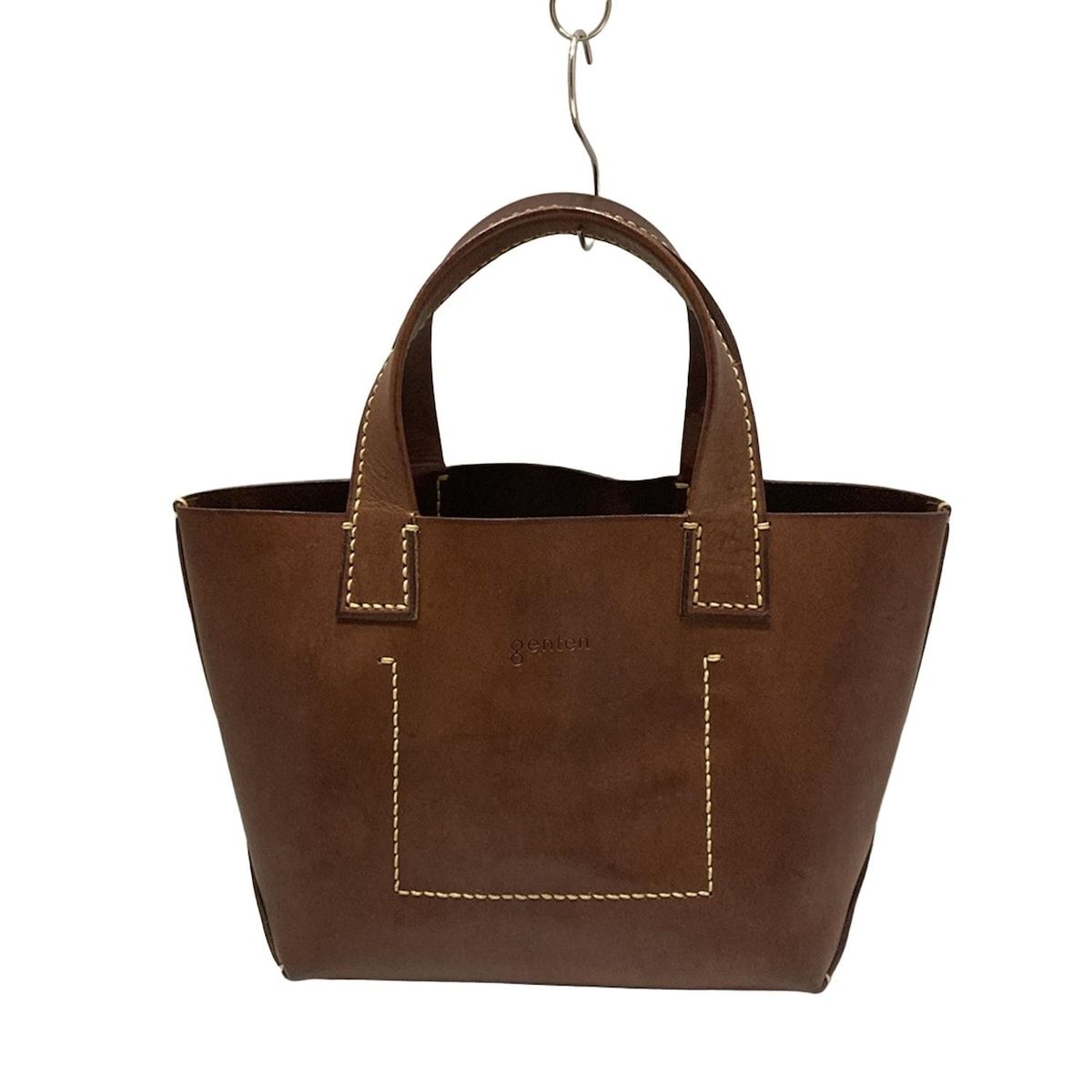 genten(ゲンテン) トートバッグ - ダークブラウン レザー