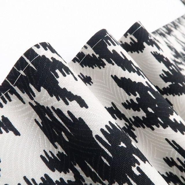 ❁tomihisa❁新品 千鳥格子 モノトーン 着物 正絹 仕付け糸付”千鳥格子