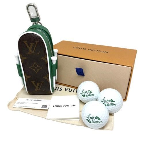 LouisVuitton ルイ ヴィトン セット ゴルフ アンドリュース GI 1291 モノグラム ブラウン グリーン ブランド小物 ゴルフ用品 スポーツ用品 ゴルフボール ティー ポーチ 80627