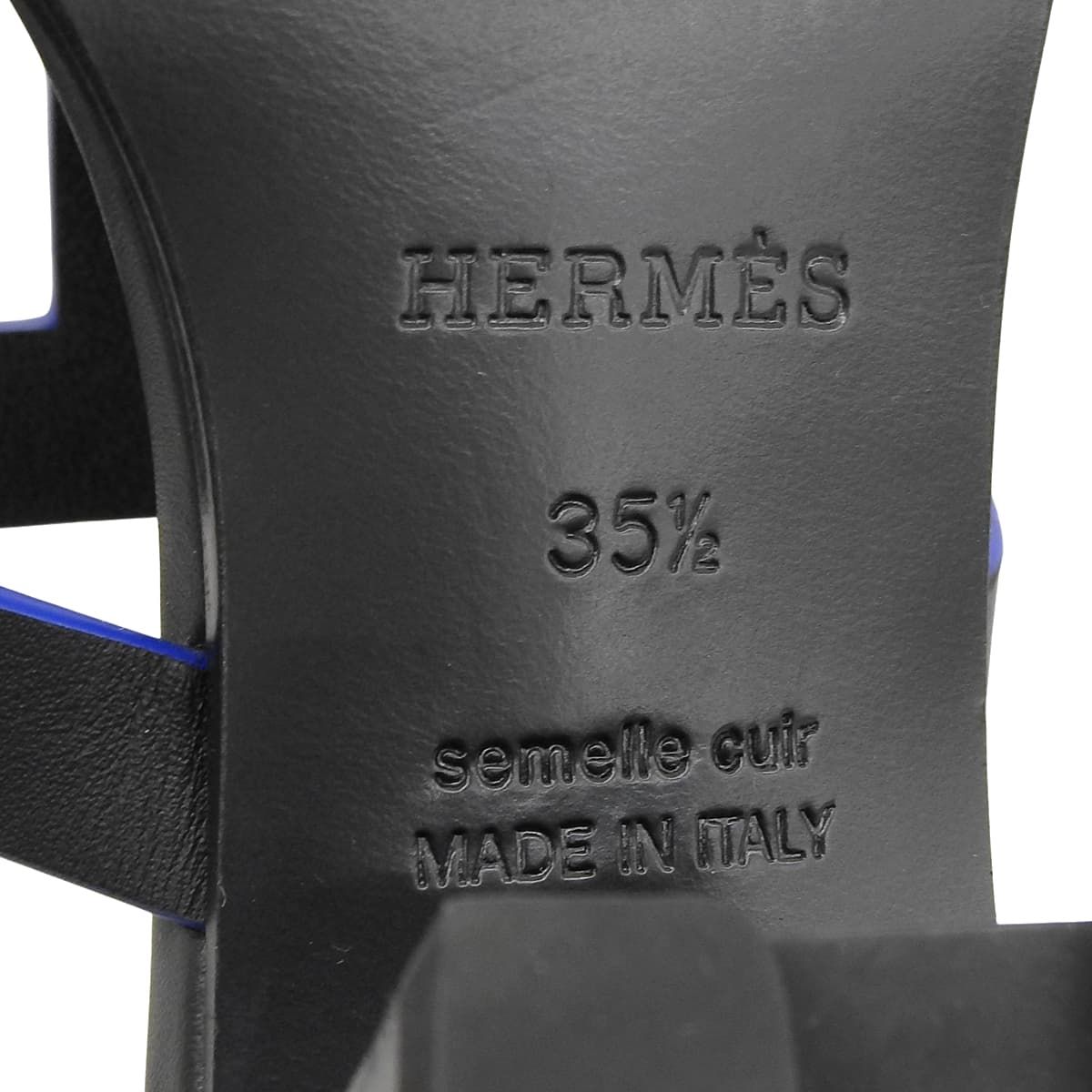  HERMES エルメス イジ― 60 サンダル ブラック黒 ブルー青 レザー ミュール アパレル ファッション 靴 シューズ ヒール レディース アラモード サンダル サンダル ミュール
