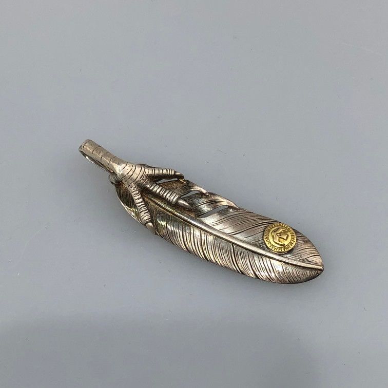 品 鷲見太郎 金メタル付き爪付きフェザー ペンダントトップ 191 251210 SY 01 iwa