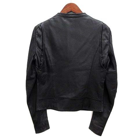 ルシェルブルー LE CIEL BLEU ノーカラー ラムレザー ライダース