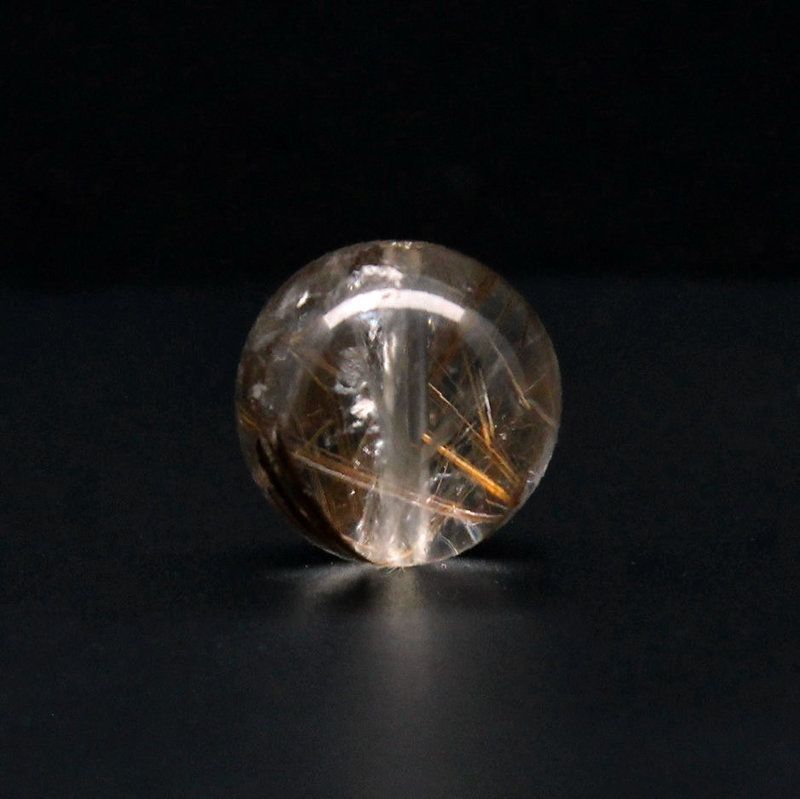 2珠セット ブラウン&コッパーカラーが魅力の14 mm 金針が美しい一点物 ルチルクォーツ GHTU 28 8 g 粒売り ハンドメイド 交換用ゴム付&巾着 金運 ビジネス運 人間関係 目標達成 金針水晶 お守り効果 ギフト 京海堂 天然石の卸 京の蔵