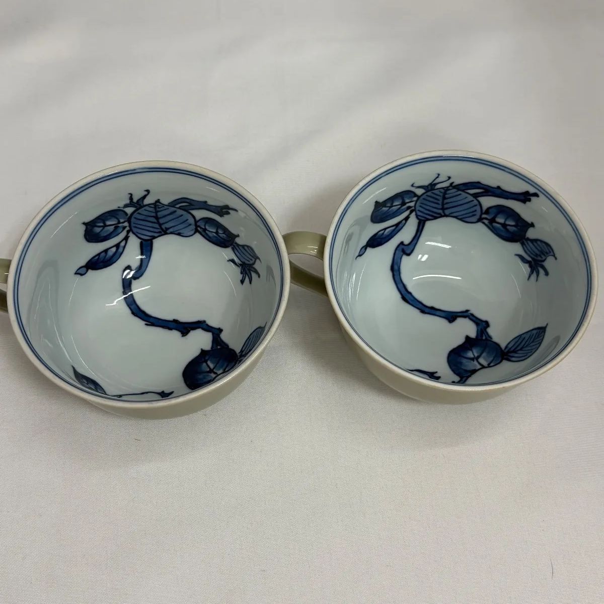 ☆希少☆ 源右衛門窯 ティファニー源 カップのみ 2客 青磁木の葉文