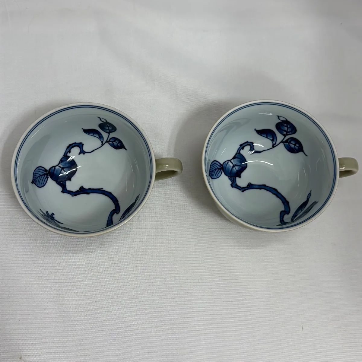 源右衛門窯 ティファニー源 カップのみ 2客 青磁木の葉文 ティファニーコラボ