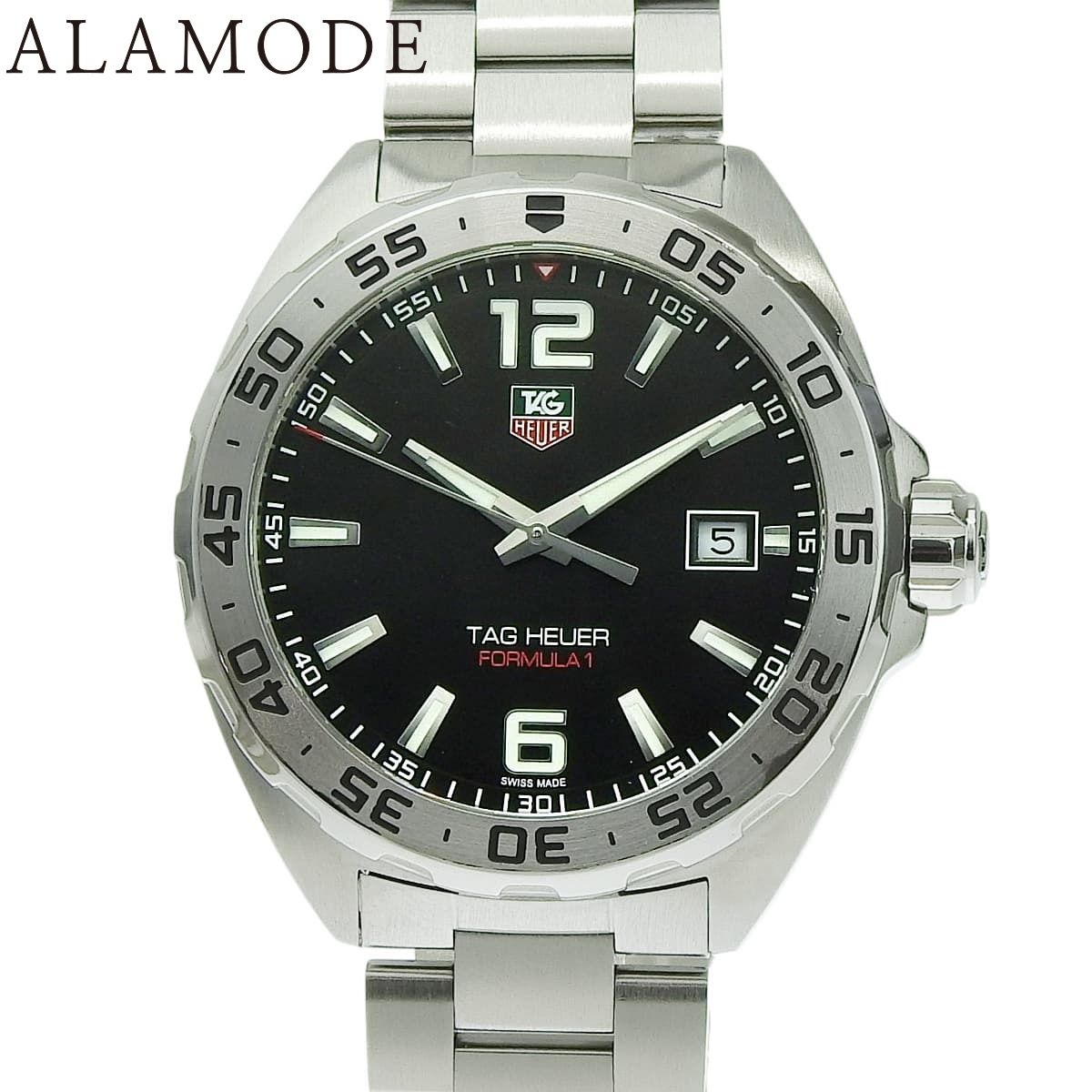 保証書付 タグホイヤー フォーミュラ1 デイト WAZ 1112 BA 0875 SS ブラック クオーツ メンズ アラモード