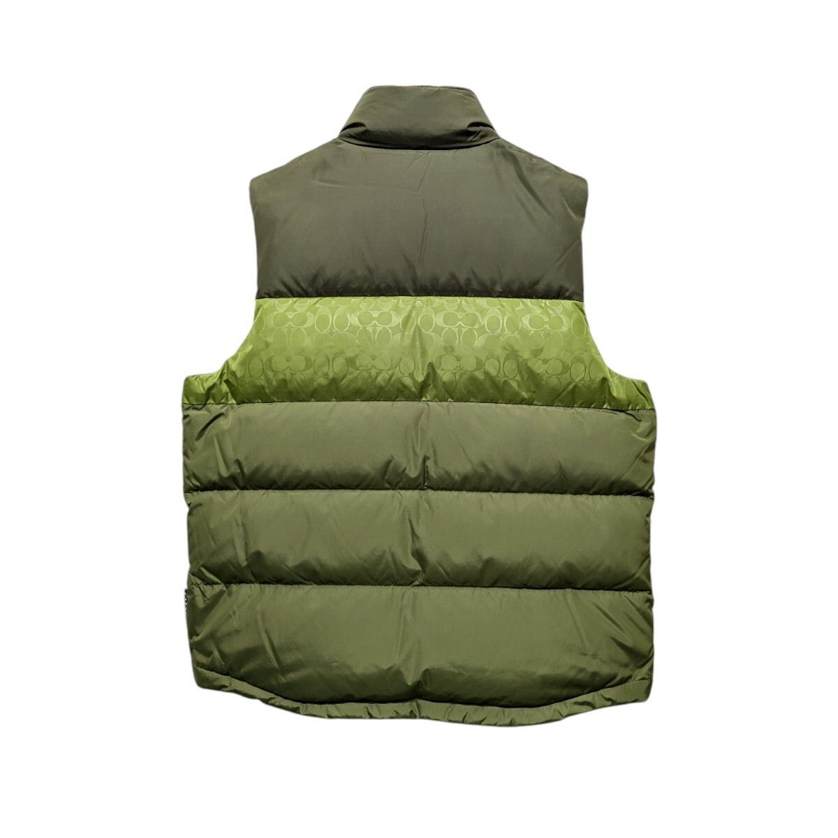 ♥品 COACH コーチ リバーシブル カラーブロック ダウンベスト CBB 62 カーキ系 サイズ L