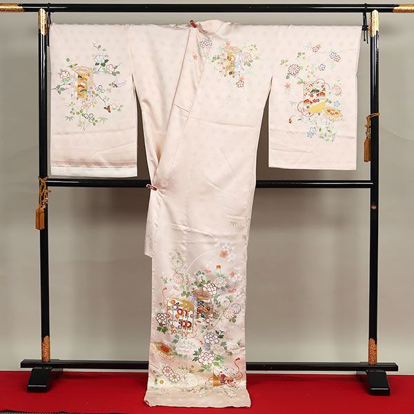 eha 3221 桐壷 印 菱健 丹後ちりめん 本加工 訪問着 貝桶文 お仕立て付き １ヶ月半～２ヶ月で発送