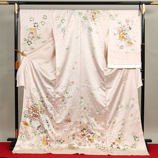 eha 3221 桐壷 印 菱健 丹後ちりめん 本加工 訪問着 貝桶文 お仕立て付き １ヶ月半～２ヶ月で発送