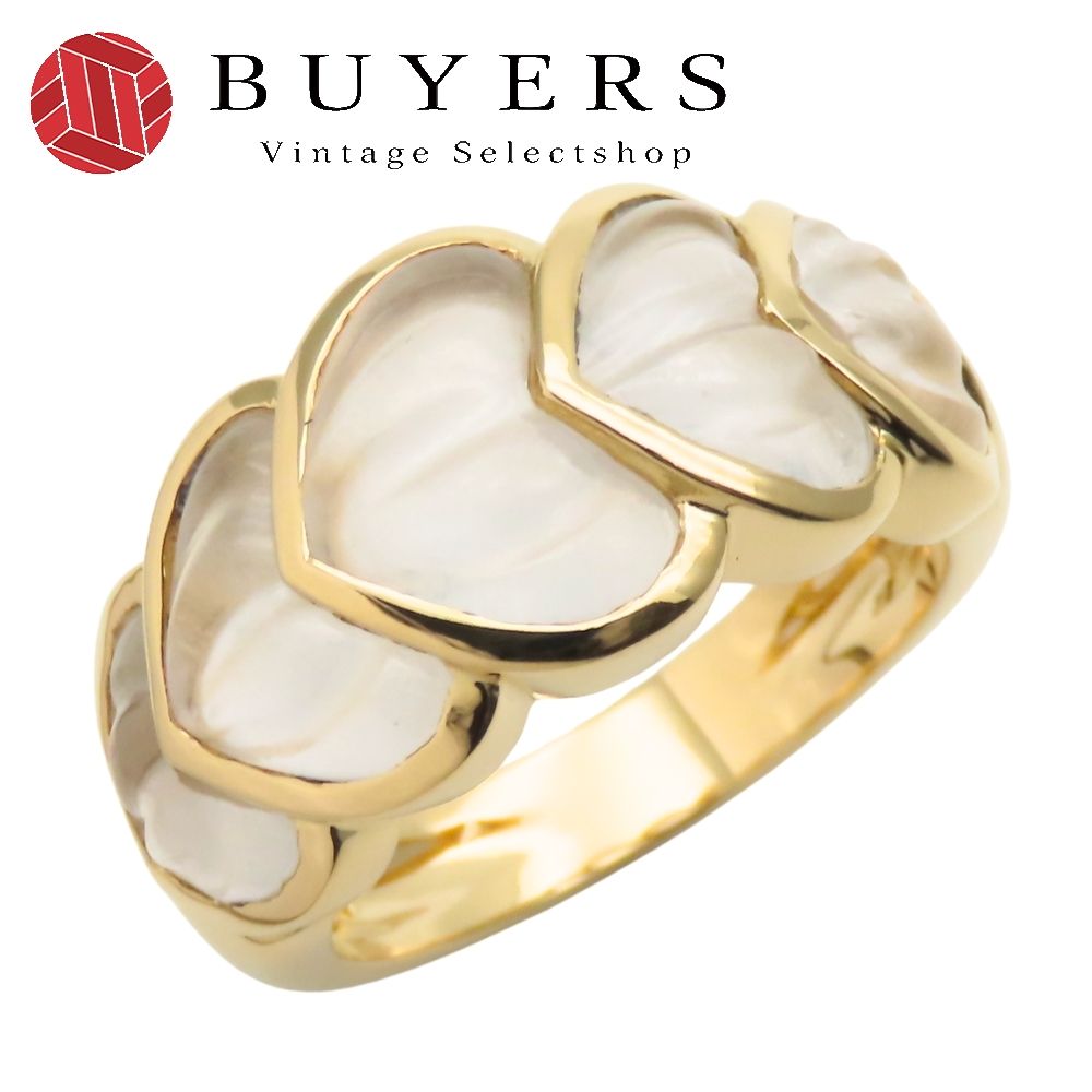ブシュロン リング 指輪 ロッククリスタル K 18 YG 約8 8 g イエローゴールド ジュエリー ハート レディース 女性 Boucheron