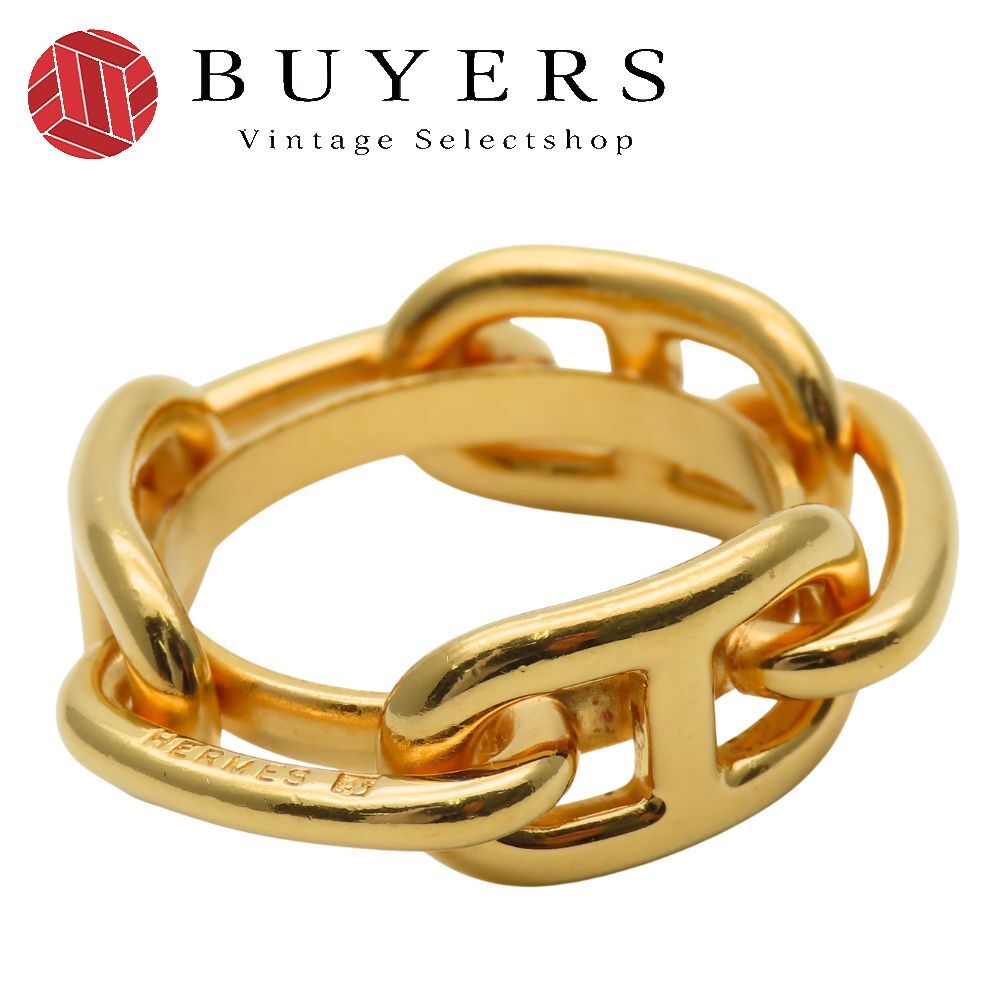 中古】 エルメス スカーフリング シェーヌダンクル メタル ゴールド GP