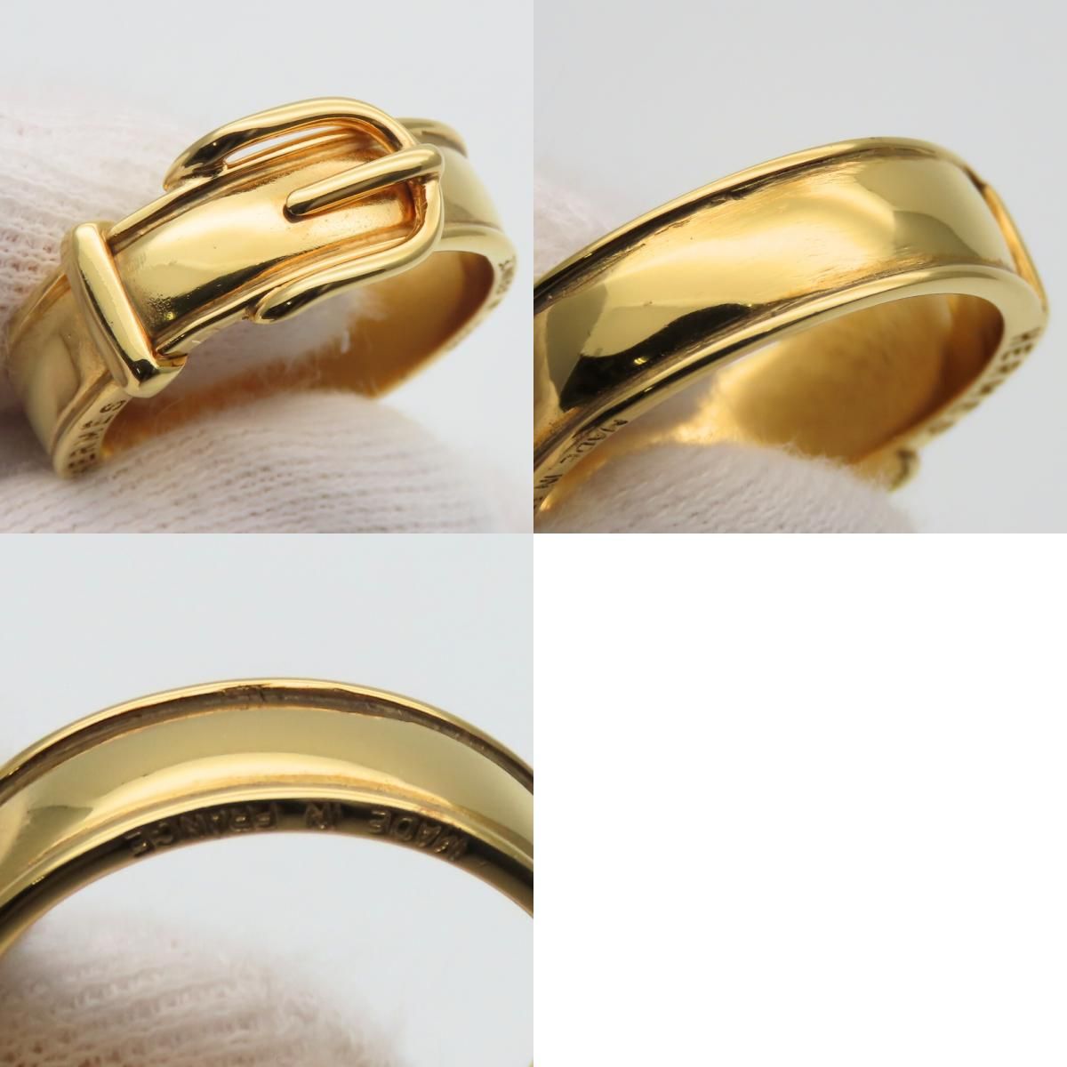 中古】 エルメス スカーフリング サンチュール ベルト メタル ゴールド