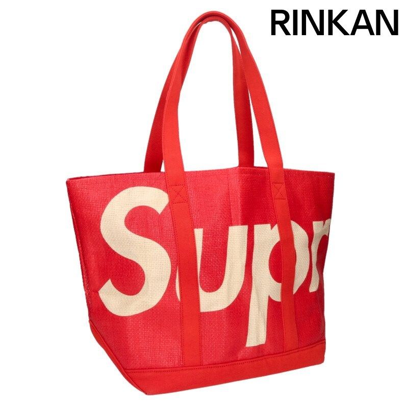 シュプリーム 20 SS RAFFIA TOTE BAG ラフィアロゴトートバッグ メンズ