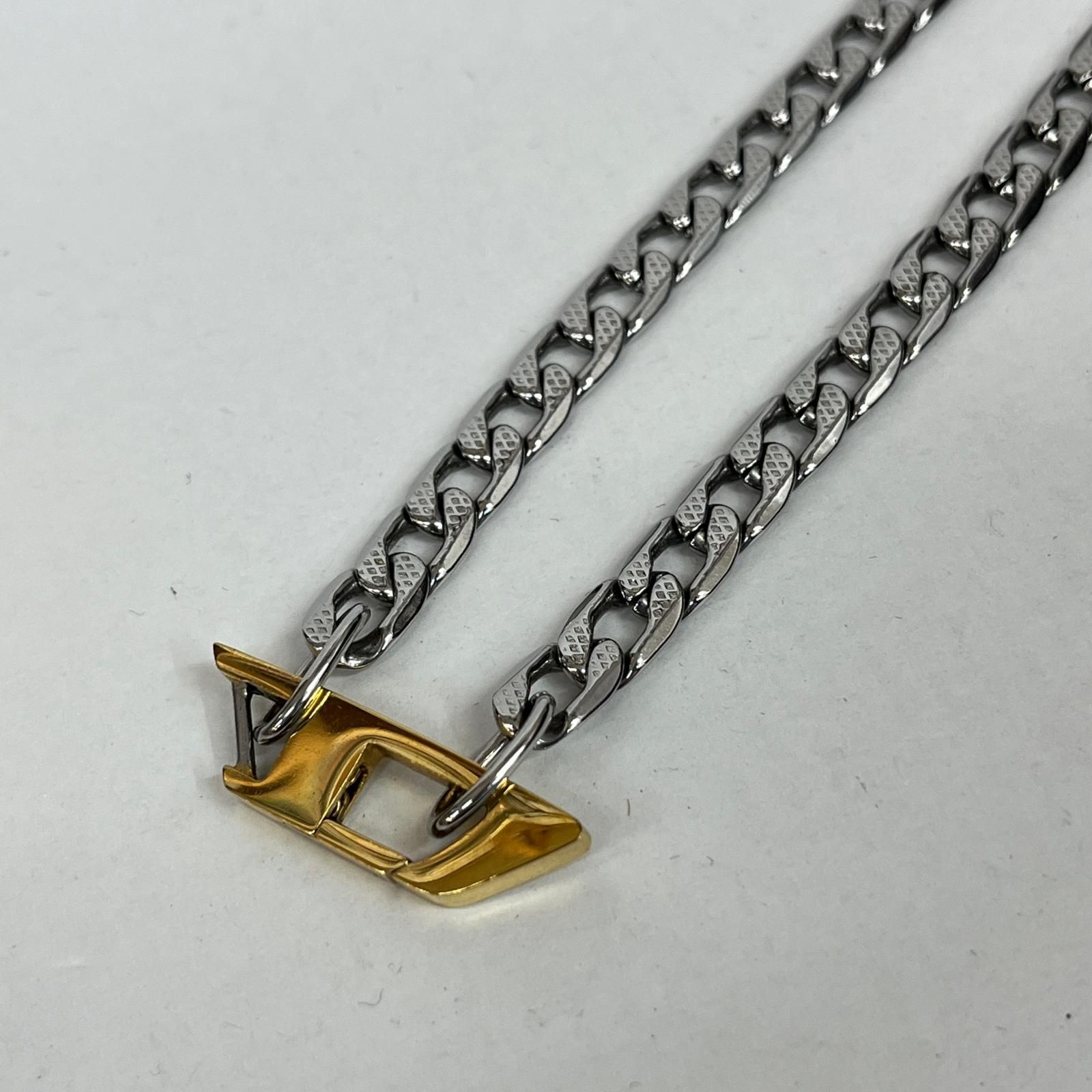 DIESEL ディーゼル ネックレス Dロゴチェーン シルバー 134