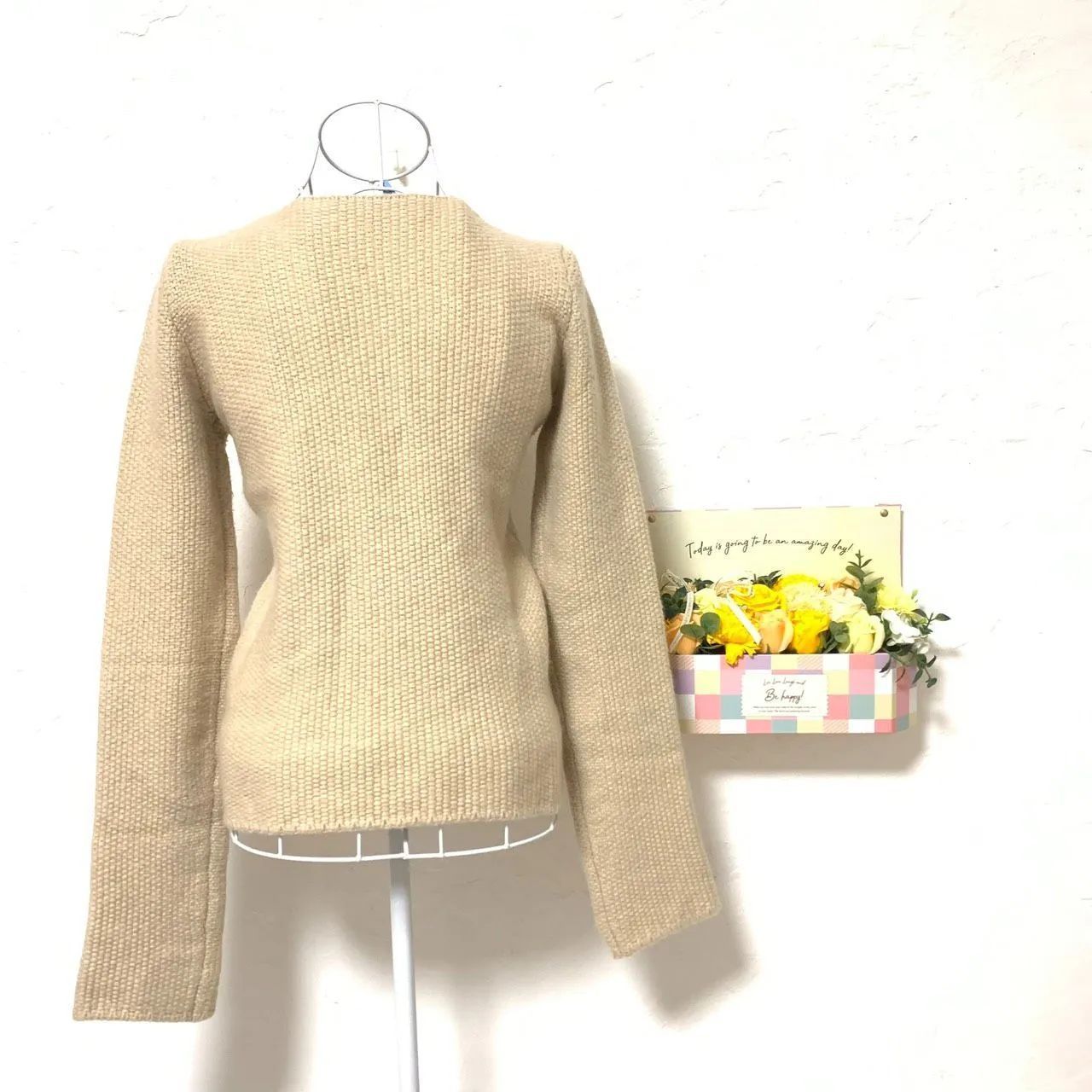 S Max Mara エスマックスマーラ レディース ジャケット ノー 前ファスナー 長袖 ショート丈 ヴァージンウール 80 カシミヤ 20 毛 ベージュ