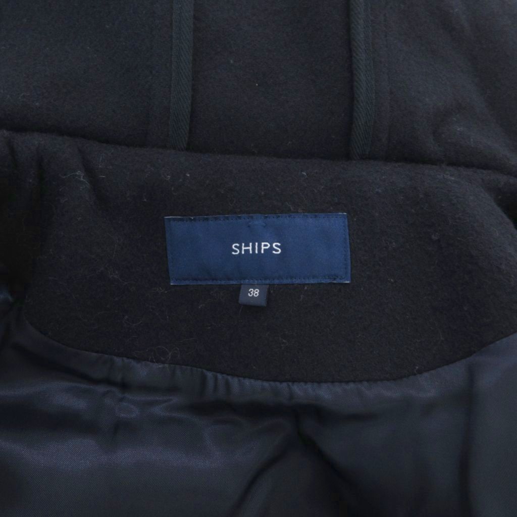 シップス SHIPS ダッフルコート カシミヤ混 フォックスファー付き 38
